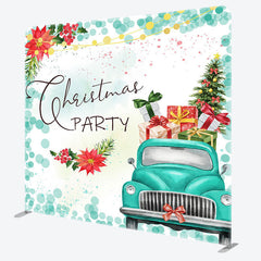 Lofaris Floral Gift Car Merry Christmas Pillow Case Backdrop