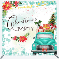 Lofaris Floral Gift Car Merry Christmas Pillow Case Backdrop