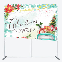 Lofaris Floral Gift Car Merry Christmas Pillow Case Backdrop