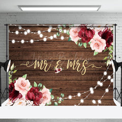 Lofaris Floral Lighting Wood Sweet Elegant Wedding Backdrop