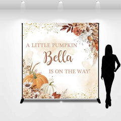 Lofaris Floral Little Pumpkin Custom Baby Shower Backdrop