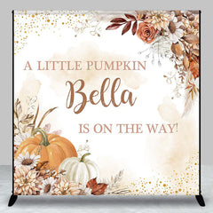 Lofaris Floral Little Pumpkin Custom Baby Shower Backdrop