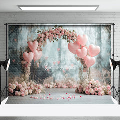 Lofaris Floral Pink Balloon Arch Valentines Day Backdrop