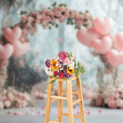 Lofaris Floral Pink Balloon Arch Valentines Day Backdrop