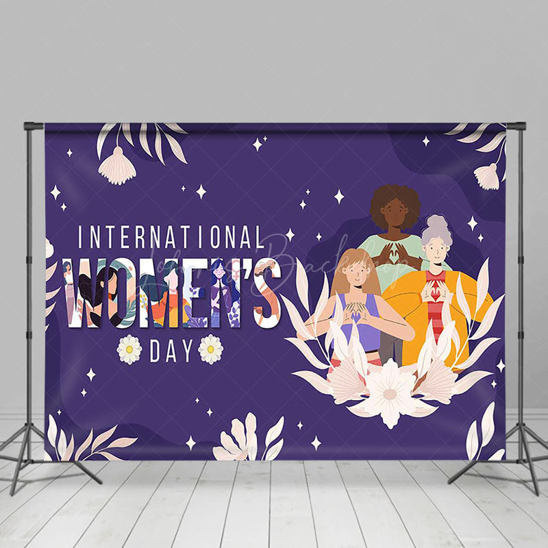 Lofaris Floral Purple International Womens Day Backdrop