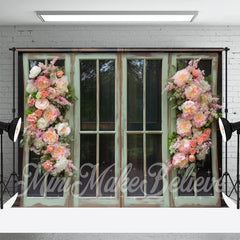 Lofaris Floral Spring Wooden Room Set Backdrops for Photo