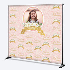 Lofaris Floral Step And Repeat Custom 1st Communion Backdrop