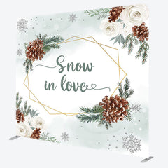 Lofaris Flower Snow In Love Pine Cone Pillow Cover Backdrop