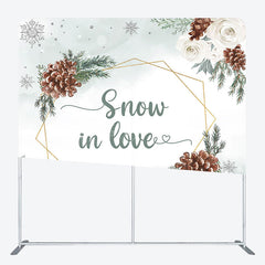 Lofaris Flower Snow In Love Pine Cone Pillow Cover Backdrop