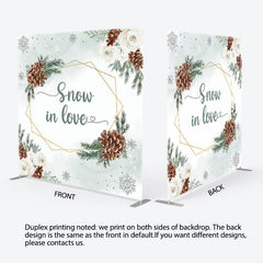 Lofaris Flower Snow In Love Pine Cone Pillow Cover Backdrop