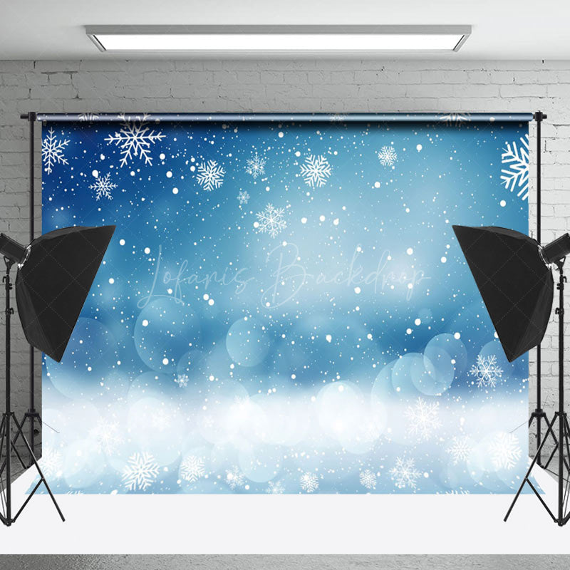 Lofaris Fluttering Snowflakes Dreamy Light Winter Backdrop