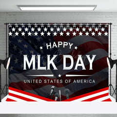 Lofaris Fluttering Usa Flag Speech Happy Mlk Day Backdrop