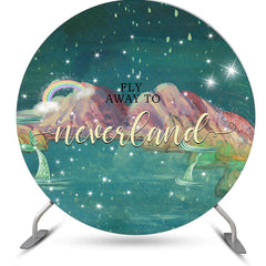 Lofaris Fly Away To Neverland Mermaid Round Birthday Backdrop