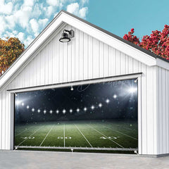 Lofaris Football Field Match Stadium Light Garage Door Banner