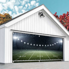 Lofaris Football Field Match Stadium Light Garage Door Banner