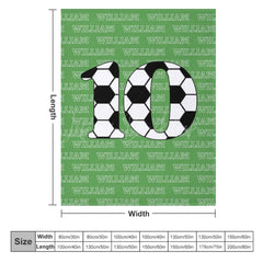 Lofaris Football Number Green Custom Name Blanket For Boys