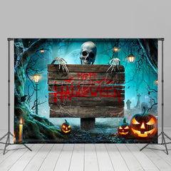 Lofaris Forest Cemetery Haunted Signage Halloween Backdrop