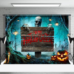 Lofaris Forest Cemetery Haunted Signage Halloween Backdrop