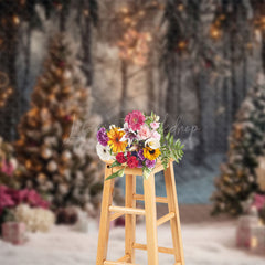 Lofaris Forest Holiday Christmas Country Lane Photo Backdrop