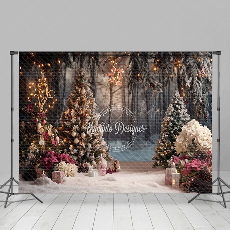 Lofaris Forest Holiday Christmas Country Lane Photo Backdrop