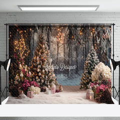 Lofaris Forest Holiday Christmas Country Lane Photo Backdrop