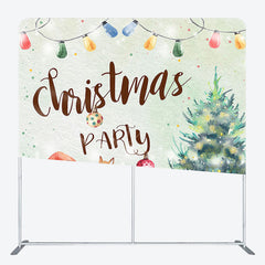 Lofaris Fox Snowman Christmas Tree Tension Fabric Backdrop