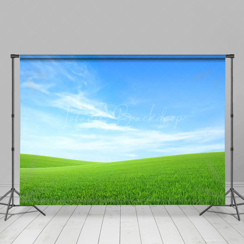 Lofaris Fresh Blue Sky Grassland Natural Scenery Backdrop