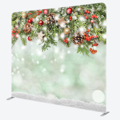 Lofaris Fresh Light Green Bokeh Xmas Pillow Case Backdrop