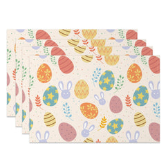 Lofaris Funny Eggs Bunny Floral Easter Set Of 4 Placemats