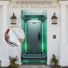 Lofaris Futuristic Green Space Capsule Party Door Cover