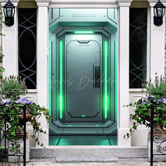 Lofaris Futuristic Green Space Capsule Party Door Cover