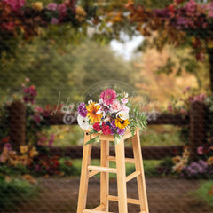 Lofaris Garden Fence Floral Natural Scene Spring Backdrop