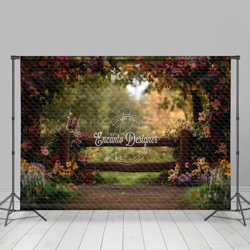 Lofaris Garden Fence Floral Natural Scene Spring Backdrop