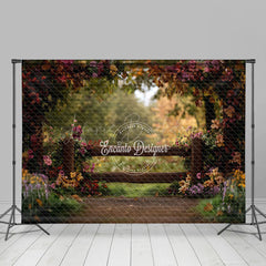 Lofaris Garden Fence Floral Natural Scene Spring Backdrop