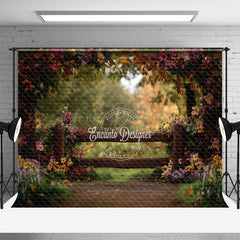 Lofaris Garden Fence Floral Natural Scene Spring Backdrop