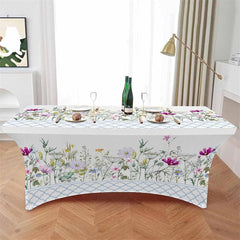 Lofaris Garden Natural Blossom Flowers Stretch Table Cover