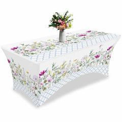 Lofaris Garden Natural Blossom Flowers Stretch Table Cover