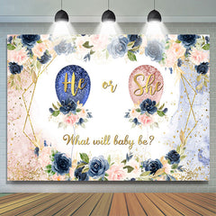 Lofaris Gender Reveal Balloon Soft Pastel Flowers Backdrop