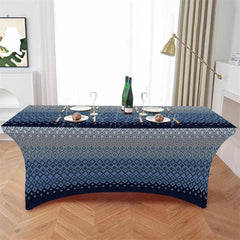 Lofaris Geometric Art Diamond Checker Fitted Stretch Table Cover