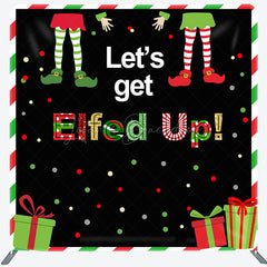 Lofaris Get Elfed Up Christmas Party Fabric Event Backdrop