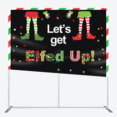 Lofaris Get Elfed Up Christmas Party Fabric Event Backdrop