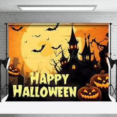 Lofaris Giant Moon Castle Pumpkin Happy Halloween Backdrop