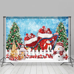 Lofaris Gift Box Xmas Tree Snowflake Christmas Backdrop