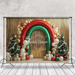 Lofaris Gifts Arch Balloons Pine Trees Christmas Backdrop