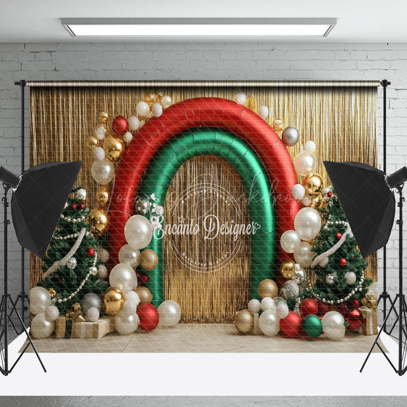 Lofaris Gifts Arch Balloons Pine Trees Christmas Backdrop