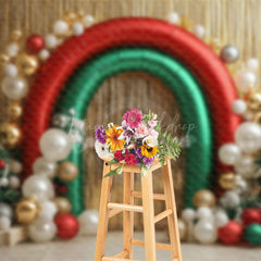 Lofaris Gifts Arch Balloons Pine Trees Christmas Backdrop