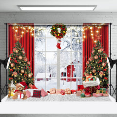 Lofaris Gifts Natural Winter Scene Window Christmas Backdrop