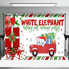 Lofaris Gifts Red Car White Elephant Gift Exchange Backdrop