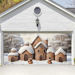 Lofaris Gingerbread Candy House Winter Garage Door Banner