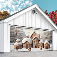 Lofaris Gingerbread Candy House Winter Garage Door Banner